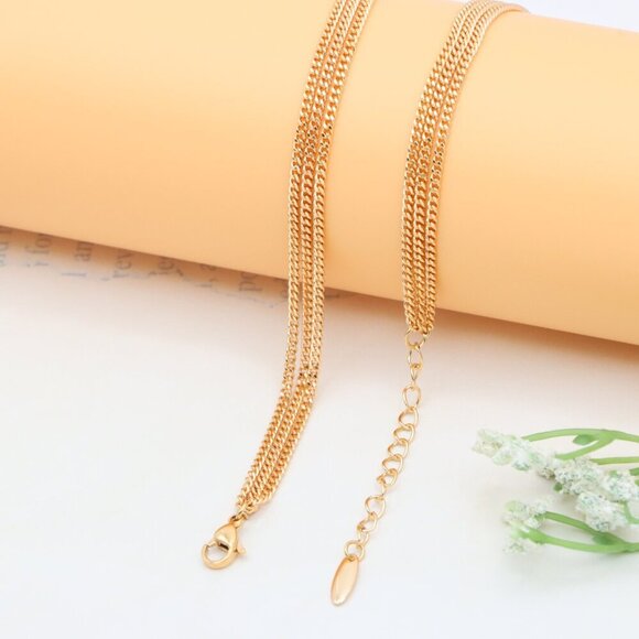 Layered Rose Gold Necklace with Star & Coin Charm – Adjustable Fit, XPNL0344 - Picture 10 of 12